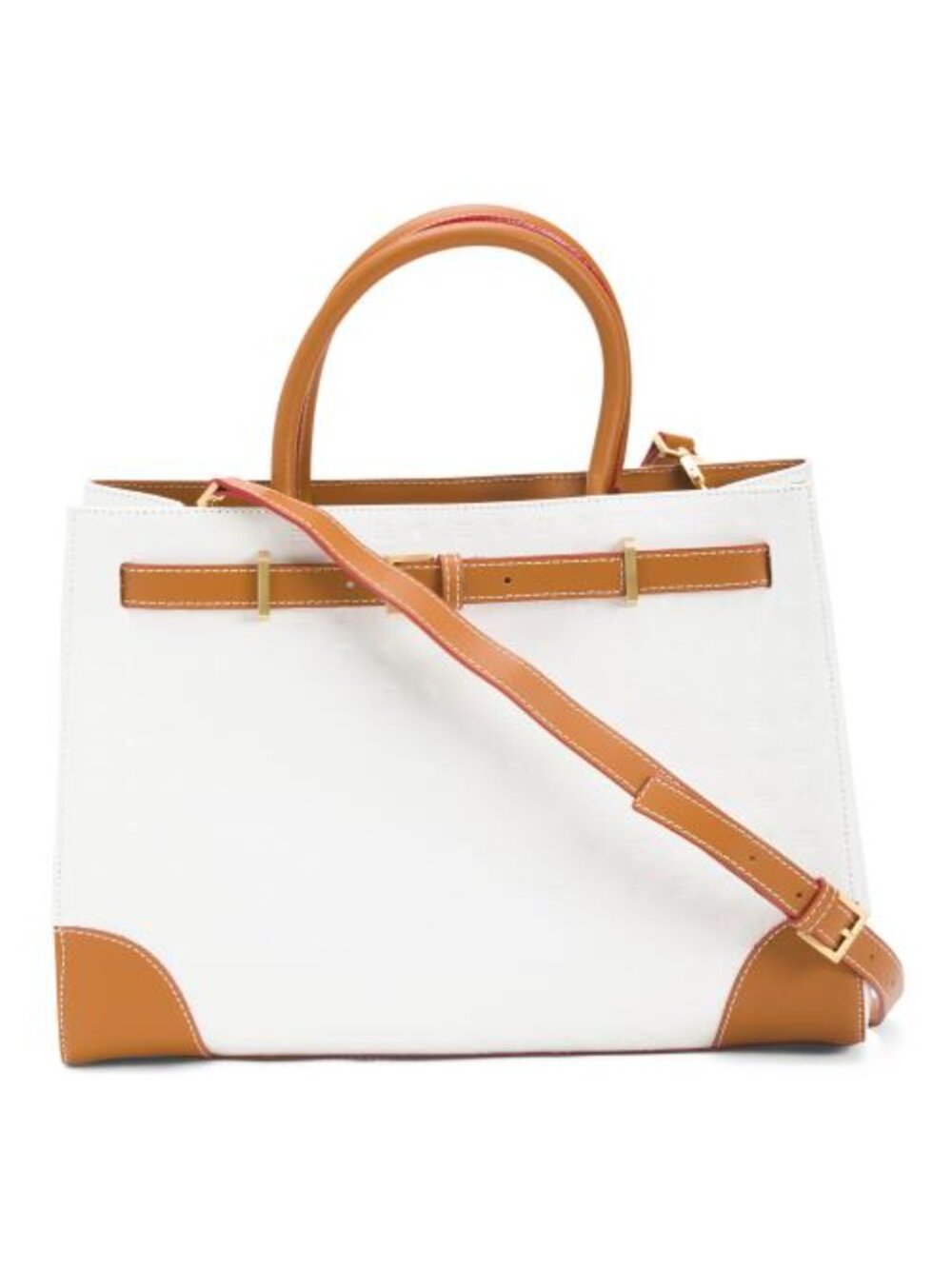 ARCADIA Made In Italy Patent Leather Tote With Belted Strap